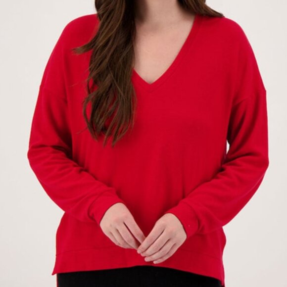Beyond Yoga Long Weekend Lounge Pullover Sweatshirt Sweater In Red Size L NWT - Picture 2 of 11